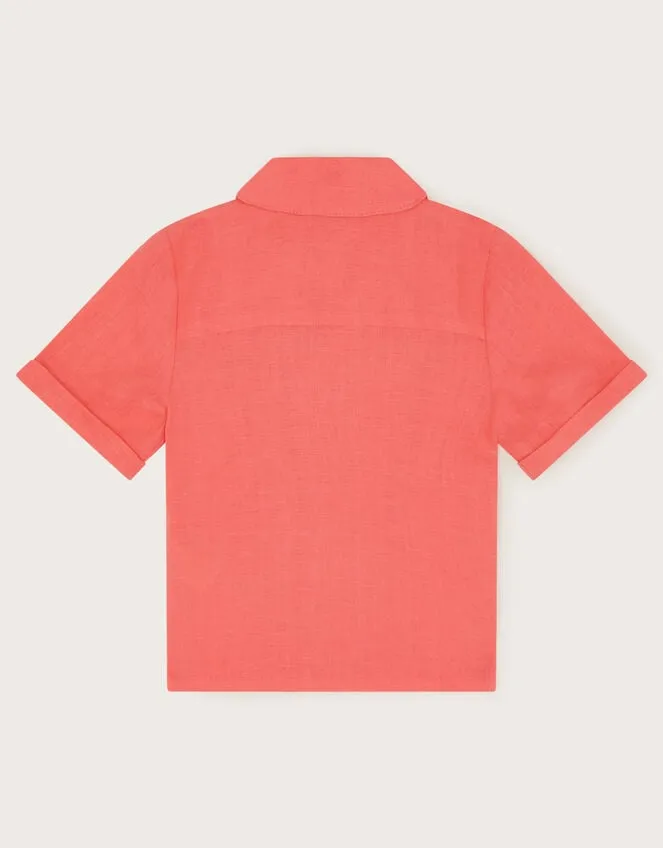 Children Relaxed Linen Shirt Orange Monsoon Tops and TShirts
