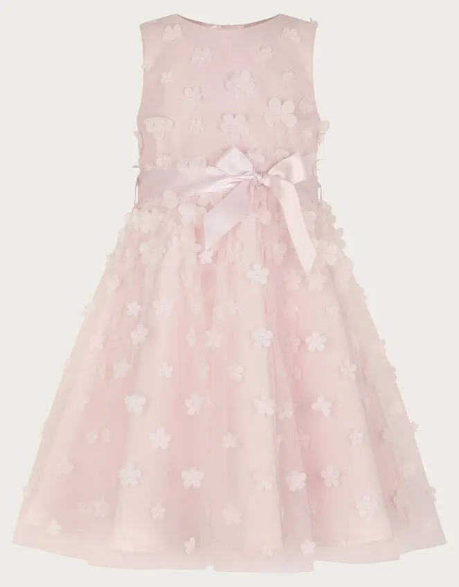 Children Reya 3d Scuba Bridesmaid Dress Pink Monsoon Dresses