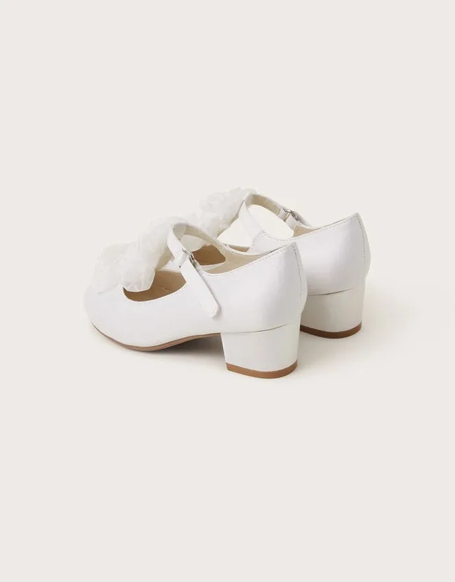 Children Rosette Organza Flower Heels Ivory Monsoon Partywear