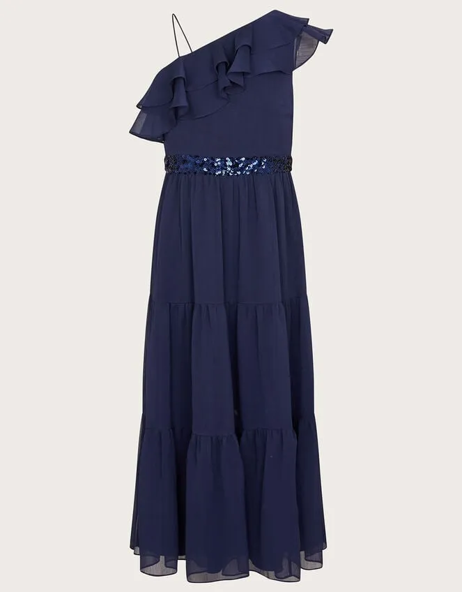 Children Ruby Ruffle Prom Dress Blue Monsoon Dresses
