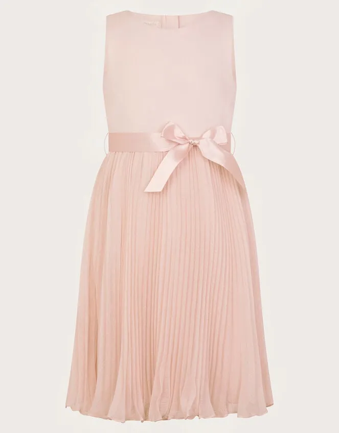 Children Sally Scuba Pleated Dress Pink Monsoon Dresses