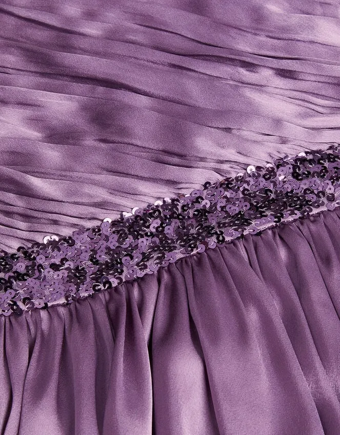 Children Satin Abigail OneShoulder Dress Purple Monsoon Dresses