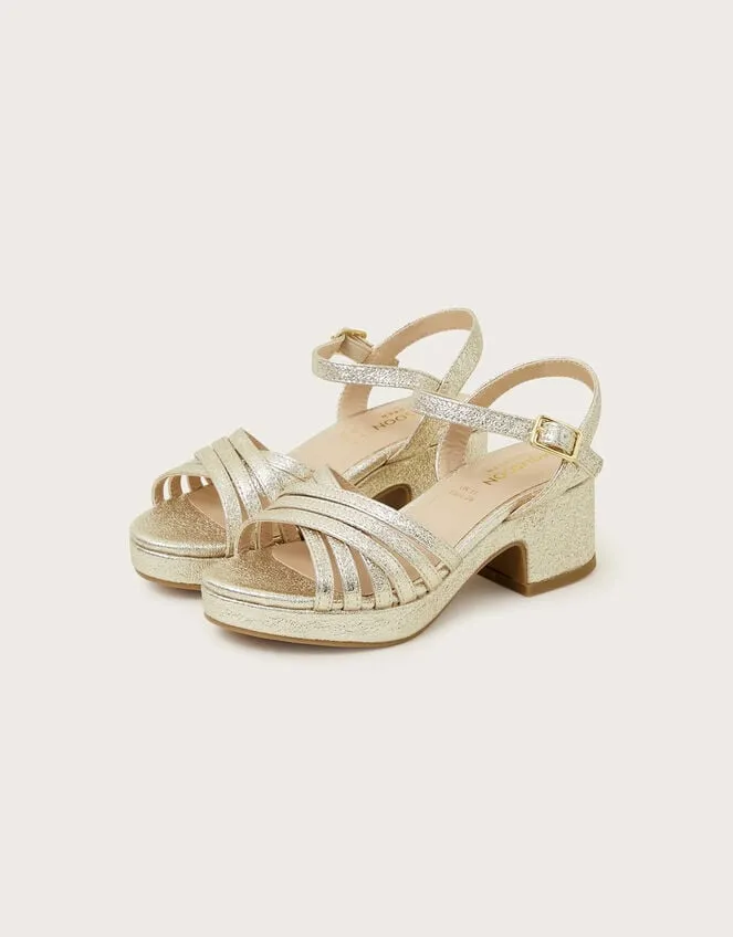 Children Sparkle Sandals Gold Monsoon Partywear