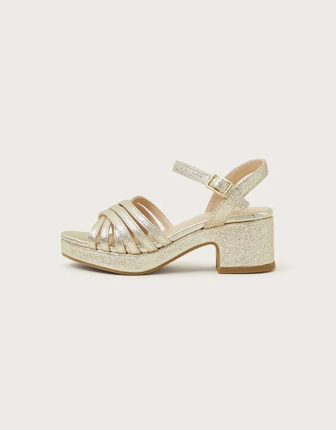 Children Sparkle Sandals Gold Monsoon Partywear
