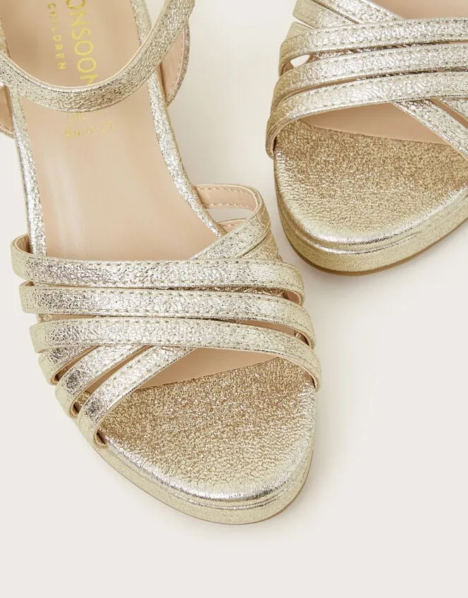 Children Sparkle Sandals Gold Monsoon Partywear