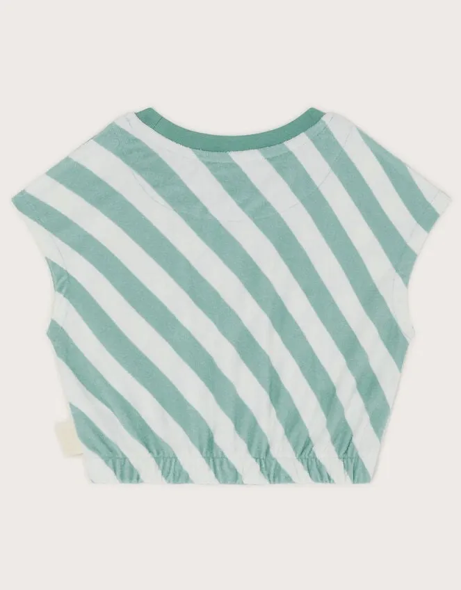 Children Stripe Towelling Crop Top Green Monsoon Casualwear Collection