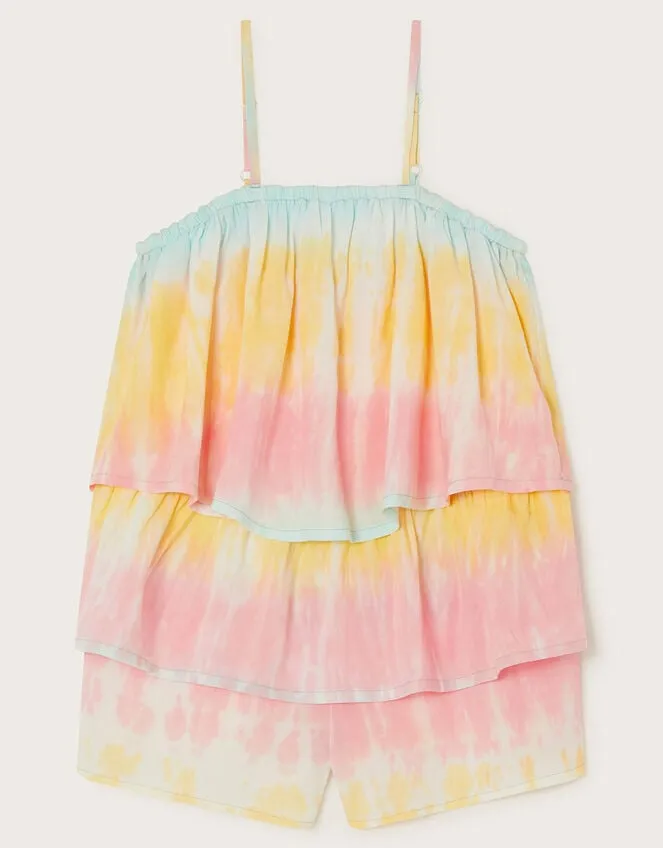 Children Tie Dye Culotte Playsuit Multi Monsoon Beachwear and Swimwear