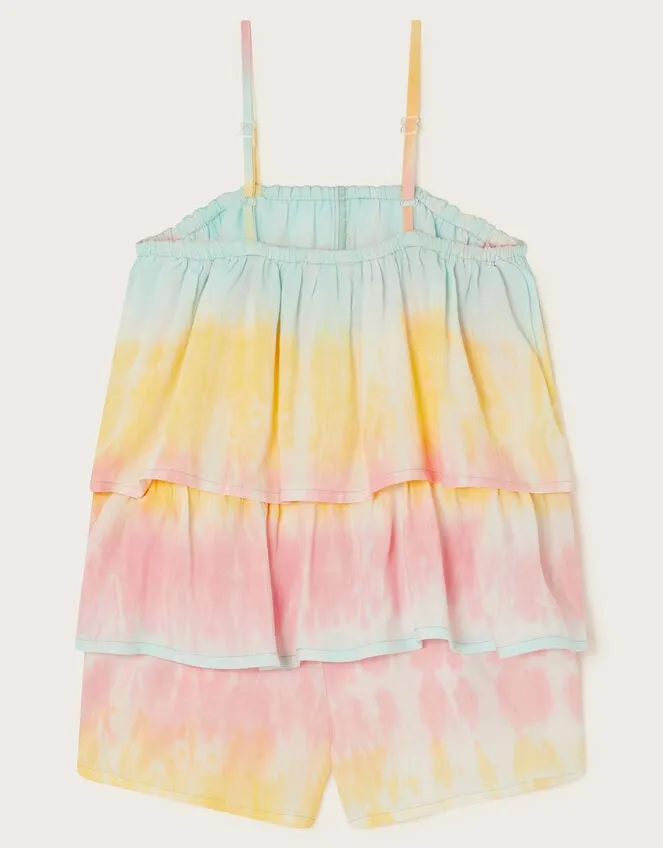 Children Tie Dye Culotte Playsuit Multi Monsoon Beachwear and Swimwear