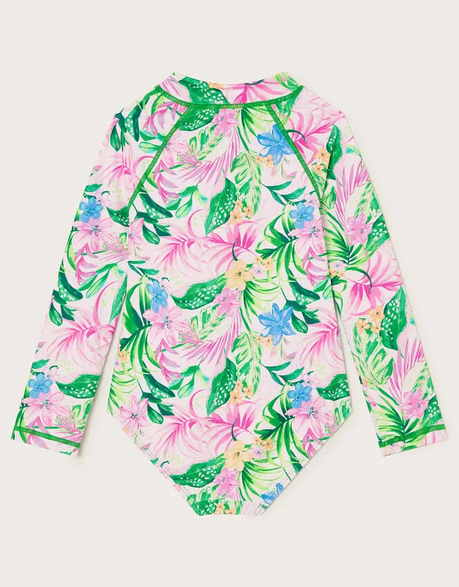 Children Tropical Palm Print Swimsuit Ivory Monsoon Beachwear and Swimwear