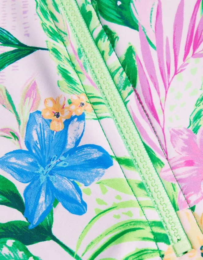 Children Tropical Palm Print Swimsuit Ivory Monsoon Beachwear and Swimwear