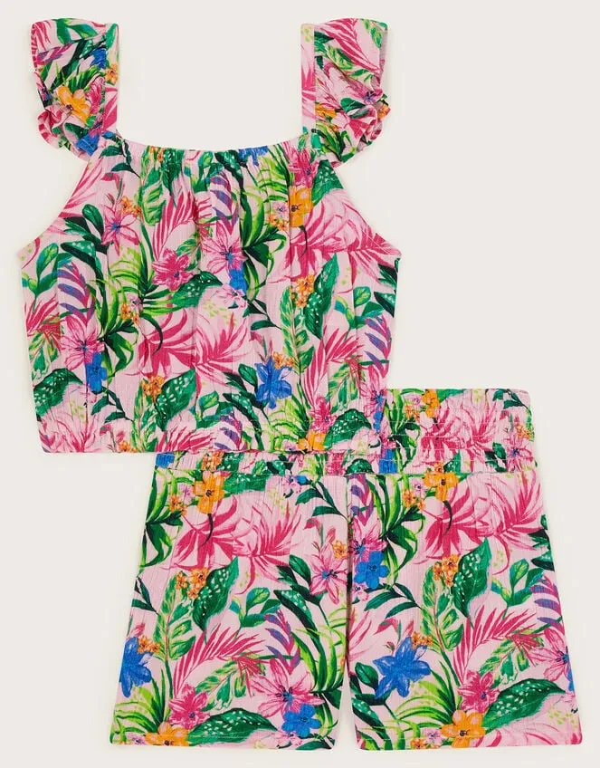 Children Tropical Palm TwoPiece Set Ivory Monsoon Dresses