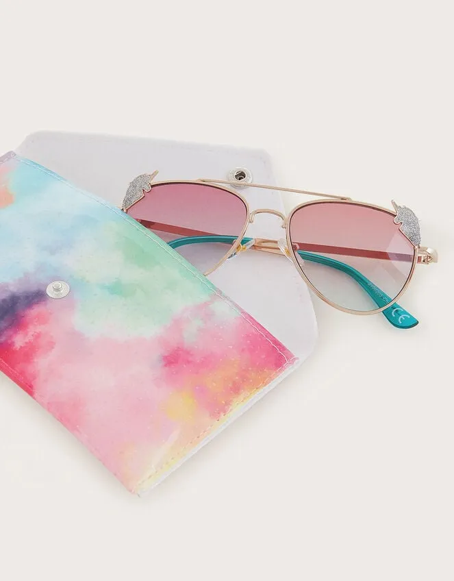 Children Unicorn Embellished Sunglasses With Case Monsoon Hats and Sunglasses