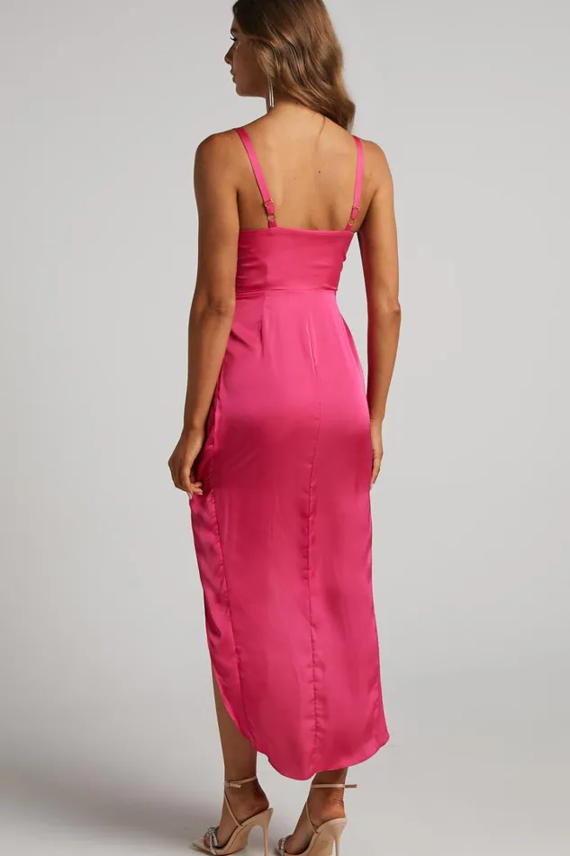 Cirilla Midi Dress 8211 Thigh Split Corset Panelled Dress In Pink Women Showpo Dresses