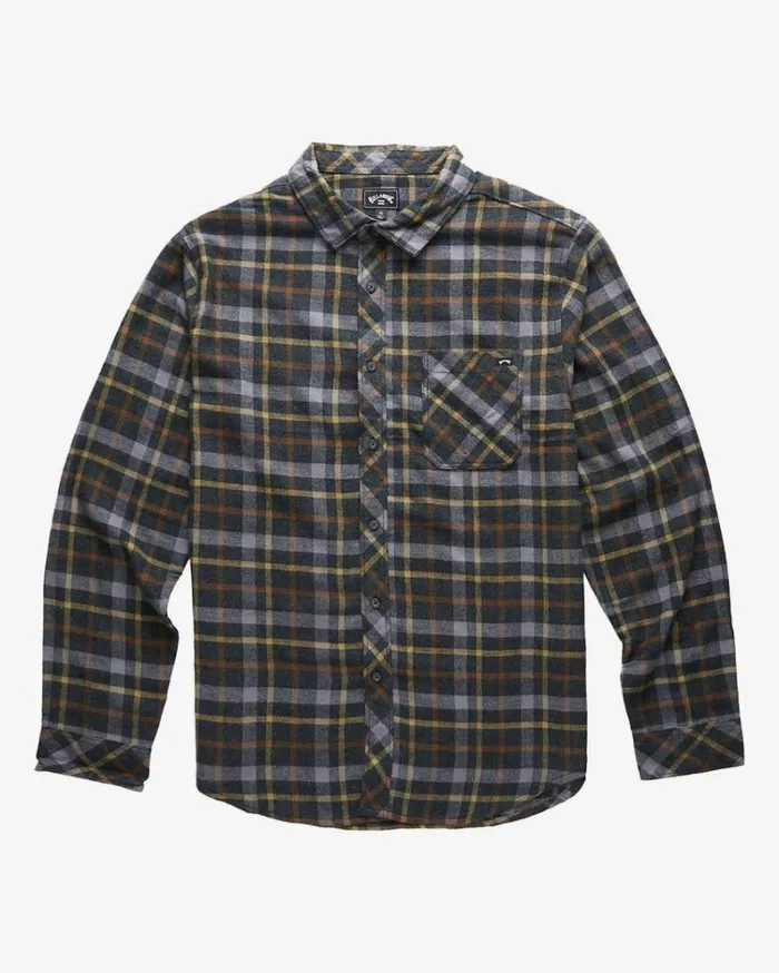 Classic Flannel Long Sleeve Shirt Black Men Billabong Flannels