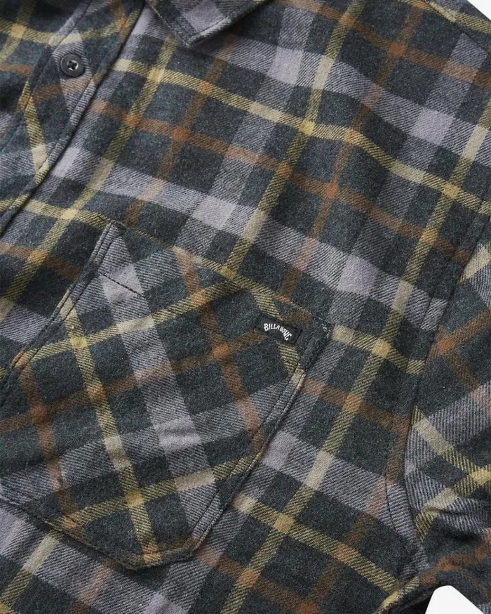 Classic Flannel Long Sleeve Shirt Black Men Billabong Flannels