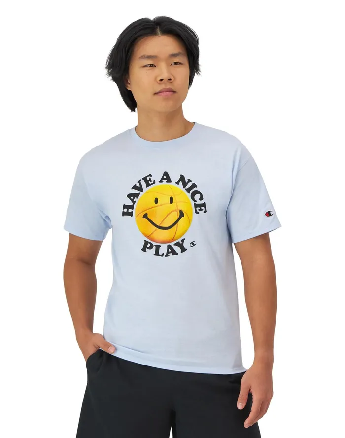 Classic Graphic TShirt Have A Nice Play Blue Trance Men Champion TShirts and Tops