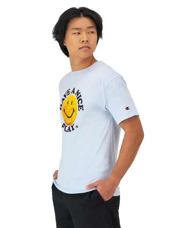 Classic Graphic TShirt Have A Nice Play Blue Trance Men Champion TShirts and Tops