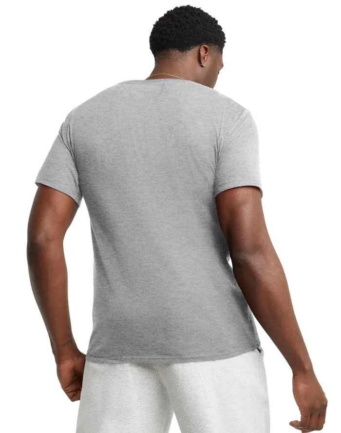 Classic Graphic TShirt Script Logo Oxford Grey Men Champion TShirts and Tops