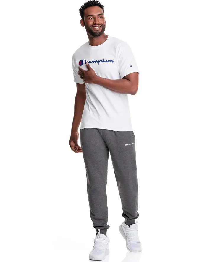 Classic Graphic TShirt Script Logo White Men Champion TShirts and Tops