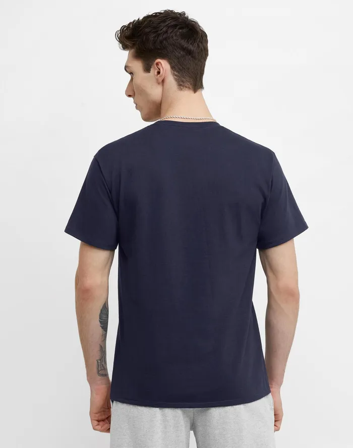 Classic Tee Embroidered C Logo Navy Men Champion TShirts and Tops