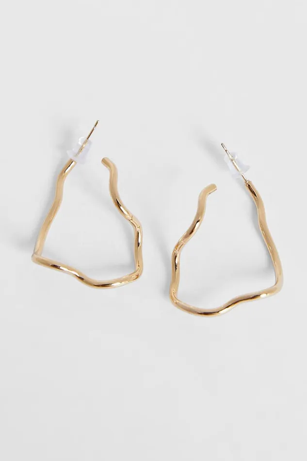 Claudia Earring 8211 Swirl Detail Long Hoop Earring In Gold Women Showpo Earrings