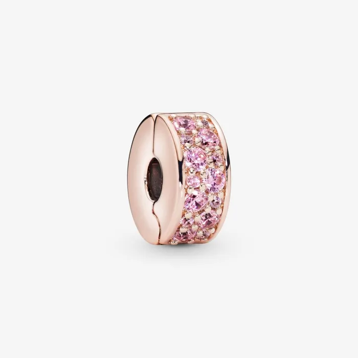 Clips Women Pandora Pink Pav Clip Charm Rose Gold Plated