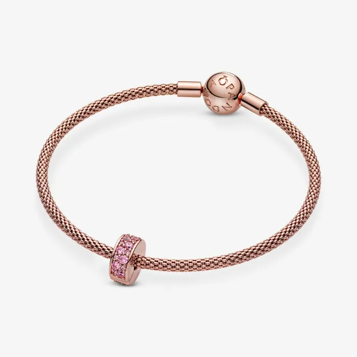 Clips Women Pandora Pink Pav Clip Charm Rose Gold Plated