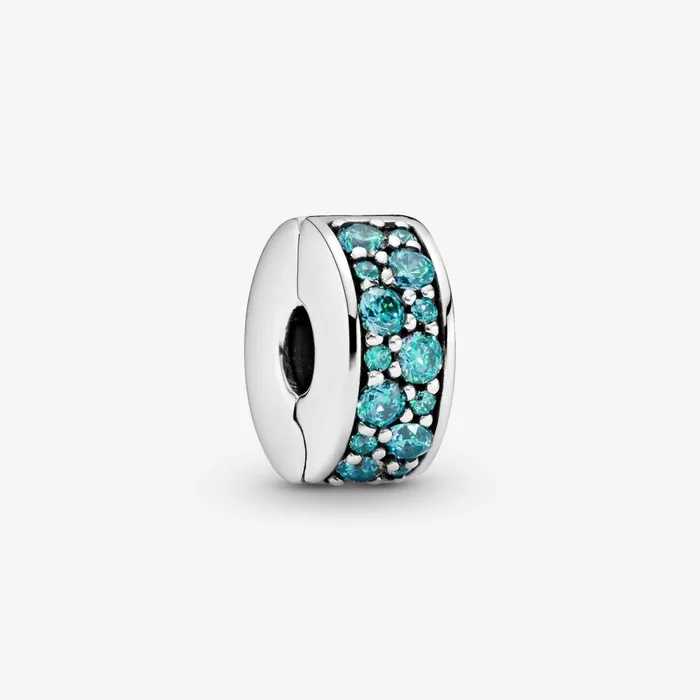 Clips Women Pandora Teal PavClip Charm Green