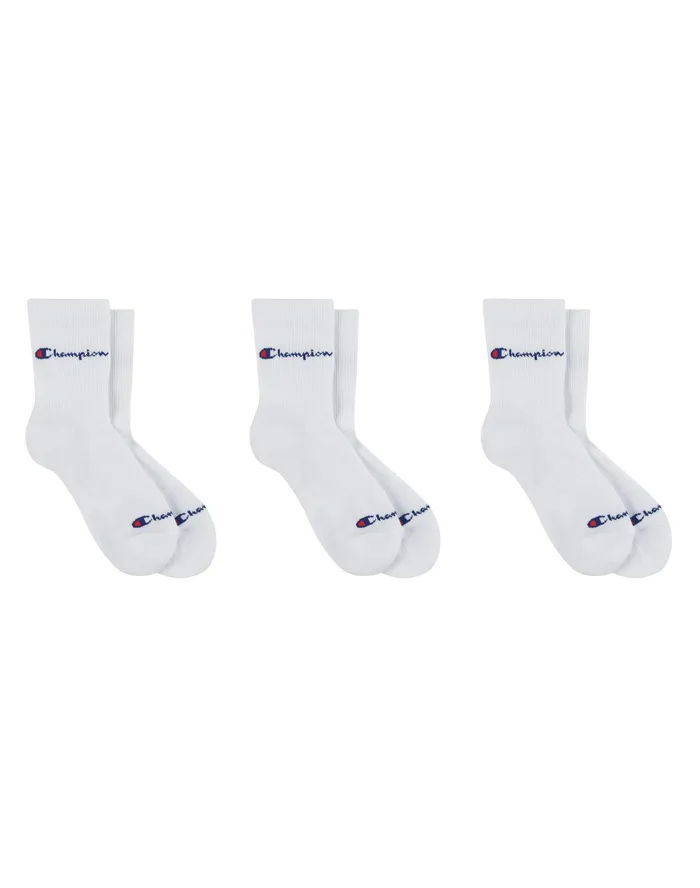 Compression MidCrew Socks 3Pairs White Women Champion Socks