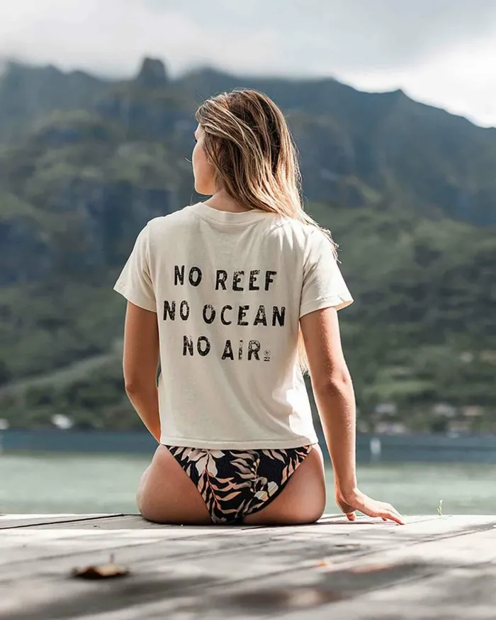 Coral Gardener Shrunken Tee Top White Cap Women Billabong Tops