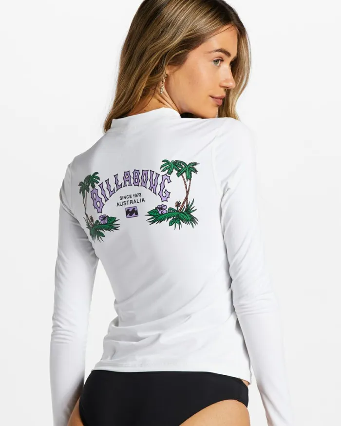 Core Long Sleeve UPF 50 Rashguard White Women Billabong Rashguards and Bodysuits