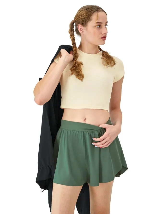 Court Shorts High Density C Logo 3034 Nurture Green Women Champion Shorts