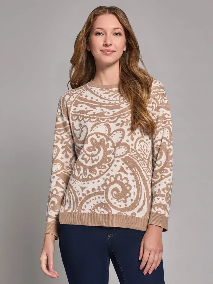 Crew Neck HiLo Hem Sweater Women Jones New York Sweaters and Cardigans