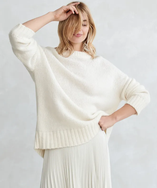 Crewnecks and Pullovers Women Jenni Kayne Alpaca Cocoon Crewneck Ivory Ivory