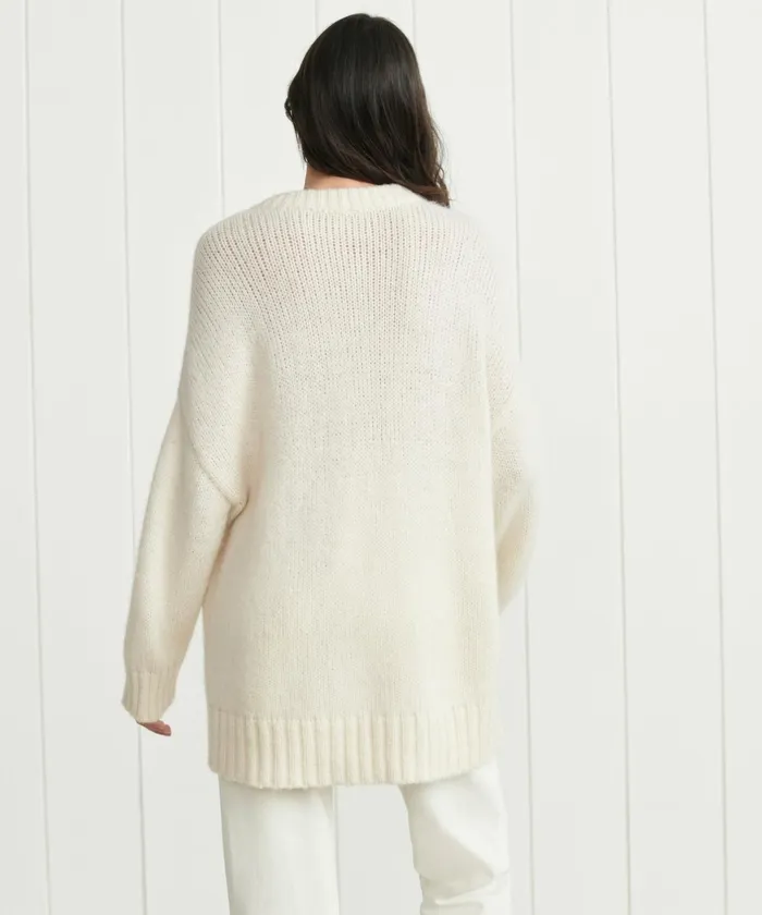 Crewnecks and Pullovers Women Jenni Kayne Alpaca Cocoon Crewneck Ivory Ivory