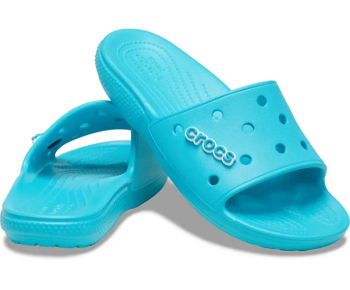 Crocs Classic Crocs Slide Digital Aqua WomensMens Sandals