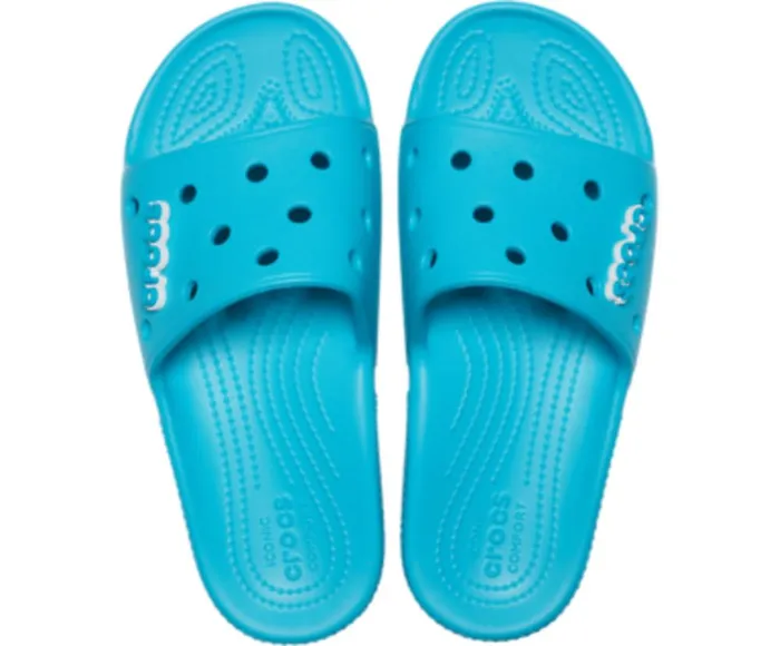 Crocs Classic Crocs Slide Digital Aqua WomensMens Sandals