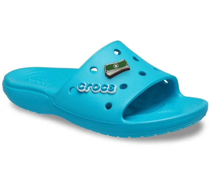 Crocs Classic Crocs Slide Digital Aqua WomensMens Sandals