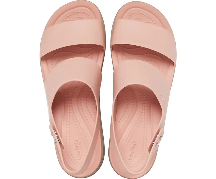 Crocs Crocs Brooklyn Low Wedge Pale Blush Mushroom Womens Sandals