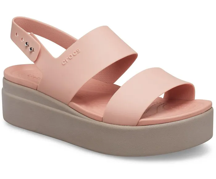 Crocs Crocs Brooklyn Low Wedge Pale Blush Mushroom Womens Sandals