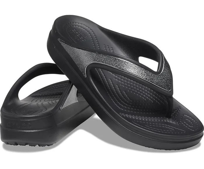 Crocs Crocs Sloane Shine Wedge Flip Black Womens FlipFlops