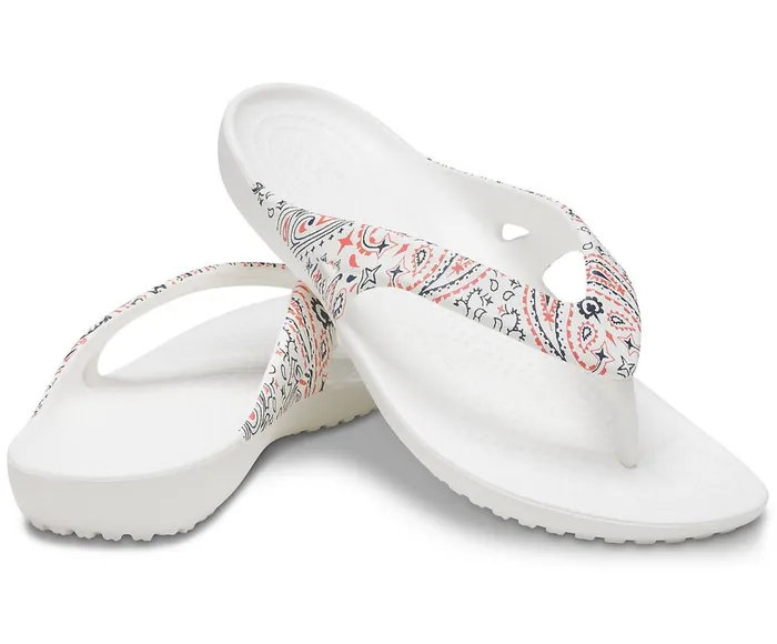 Crocs Kadee II Americana Paisley Flip White Multi Womens FlipFlops