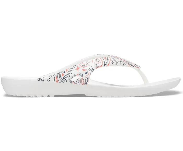 Crocs Kadee II Americana Paisley Flip White Multi Womens FlipFlops