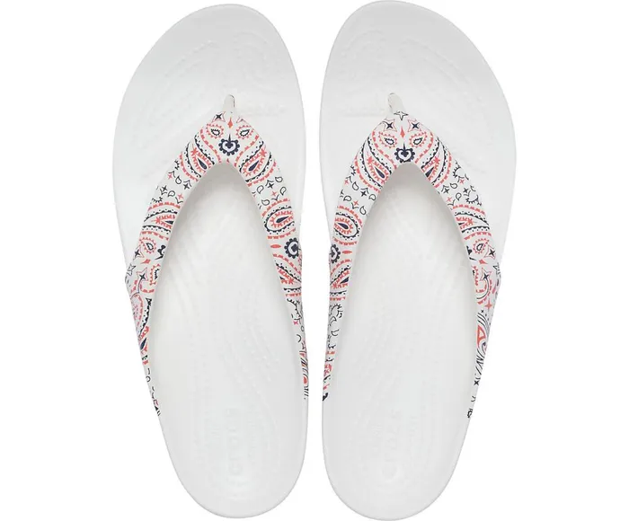 Crocs Kadee II Americana Paisley Flip White Multi Womens FlipFlops