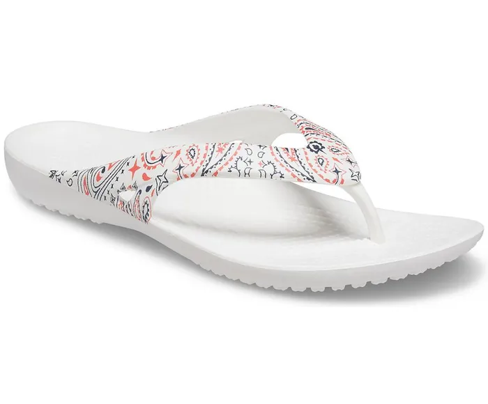 Crocs Kadee II Americana Paisley Flip White Multi Womens FlipFlops