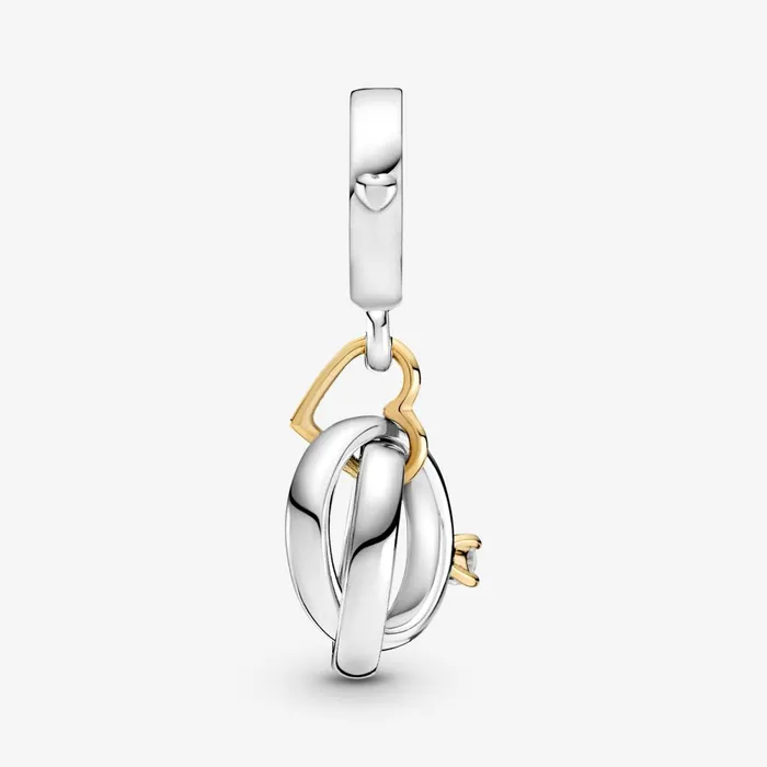 Dangle Charms Women Pandora 14k Gold Twotone Wedding Rings Dangle Charm