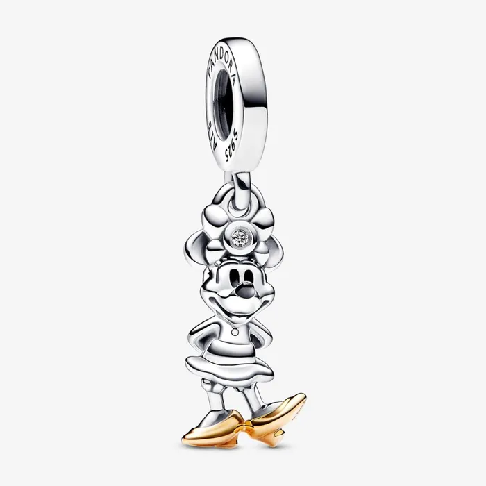 Dangle Charms Women Pandora Disney 100th Anniversary Minnie Mouse Labgrown Diamond Dangle Charm