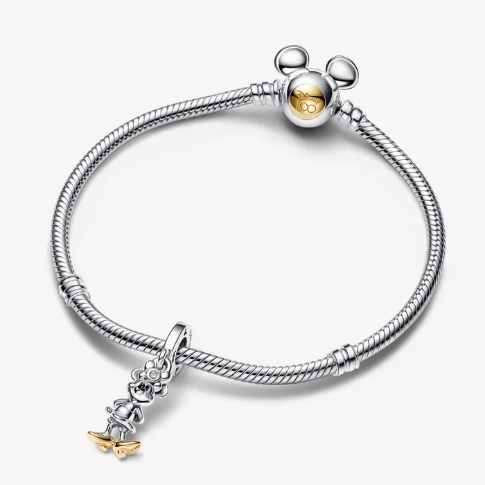Dangle Charms Women Pandora Disney 100th Anniversary Minnie Mouse Labgrown Diamond Dangle Charm