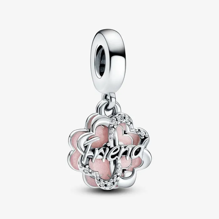 Dangle Charms Women Pandora Fourleaf Clover Friendship Double Dangle Charm