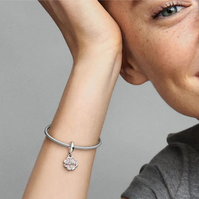 Dangle Charms Women Pandora Fourleaf Clover Friendship Double Dangle Charm